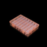 24 Lattice Double-button Transparent Plastic Box Jewelry Storage