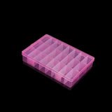 24 Lattice Double-button Transparent Plastic Box Jewelry Storage