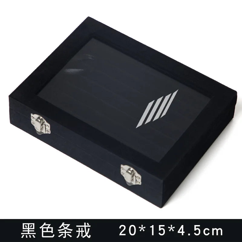 Lattice Flannelette Jewelry Box Organizer Display Storage Case