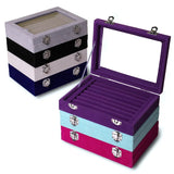 Lattice Flannelette Jewelry Box Organizer Display Storage Case