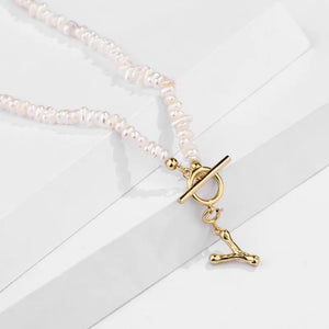 925 Silver Button Baroque Pearl Pendant Necklace for Women's Accessories