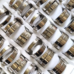 24 PCS Classic Couple Rings Set Stainless Steel Wedding Lover's Romantic Gift