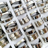 24 PCS Classic Couple Rings Set Stainless Steel Wedding Lover's Romantic Gift