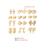 24 PCS Minimalist Stainless Steel Butterfly Heart Stud Earrings for Women
