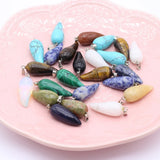 24 PCS Turquoise Opal Stone Pendant Jewelry Making Necklace Earring Gift