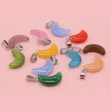 24 PCS Moon Shape Stone Pendant Jewelry Making Necklace Accessory 12x23mm