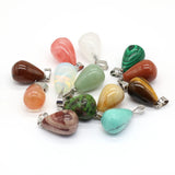 24 PCS Malachite Drop Shape Stone Pendant for Jewelry Making Necklace Charm Gift