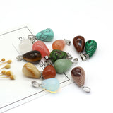 24 PCS Malachite Drop Shape Stone Pendant for Jewelry Making Necklace Charm Gift