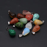 24 PCS Malachite Drop Shape Stone Pendant for Jewelry Making Necklace Charm Gift