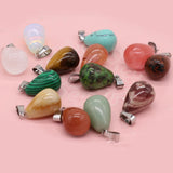 24 PCS Malachite Drop Shape Stone Pendant for Jewelry Making Necklace Charm Gift