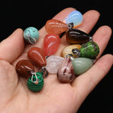 24 PCS Malachite Drop Shape Stone Pendant for Jewelry Making Necklace Charm Gift