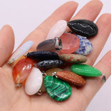 24 PCS Natural Stone Faceted Water Drop Pendants for Jewelry Making