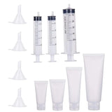24 Pack 20/30/50/100ml Squeeze Cosmetic Tubes with Flip Caps & Syringes