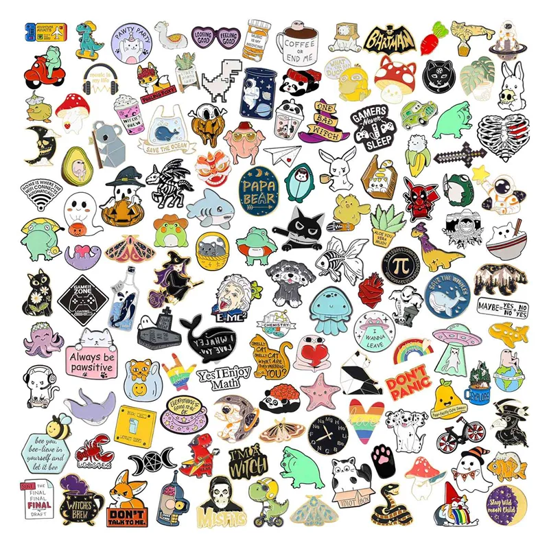 24 Pack Enamel Backpack Pins Set Anime Lapel Pins Bulk Lot Button Pins