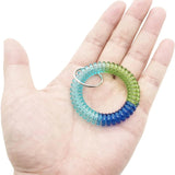 24 Pcs Colorful Spring Wrist Coil Keychain Stretchable Wrist Bracelet