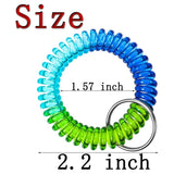 24 Pcs Colorful Spring Wrist Coil Keychain Stretchable Wrist Keychain Bracelet