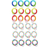 24 Pcs Colorful Spring Wrist Coil Keychain Stretchable