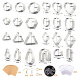 24 Pcs Geometric Stainless Steel Clay Earring Cutters Set with Cards & Hooks