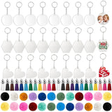24 Pcs Acrylic Keychain Blanks with Tassels for DIY Projects