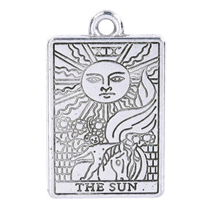 24 Pcs Tarot Charms Jewelry Making Alloy Pendant Gift