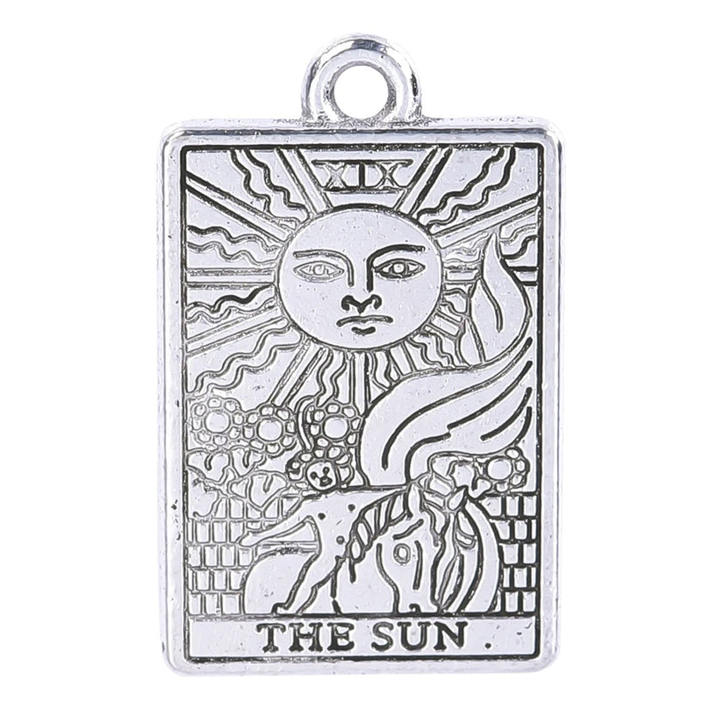 24 Pcs Tarot Charms Jewelry Making Alloy Pendant Gift