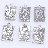 24 Pcs Tarot Charms Jewelry Making Alloy Pendant Gift