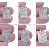 24 Pcs Tarot Charms Jewelry Making Alloy Pendant Gift