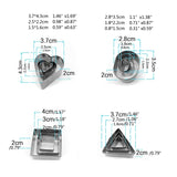 24 Pcs Mini Cookie Cutter Mold Stainless Steel Clay DIY Earring Cutting Mold