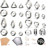 24 Pc Polymer Clay Cutters Set with Earring Cards & Hooks
