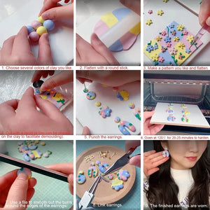 24 Pc Polymer Clay Cutters Set with Earring Cards & Hooks