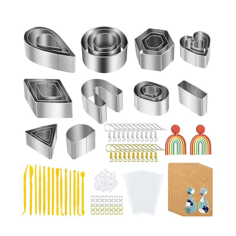 Polymer Clay Earring Making Kit with 24 Pcs Clay, Cards, Hooks