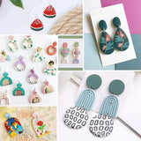 Polymer Clay Earring Cutters Set, 24 Pc with Cards & Hooks