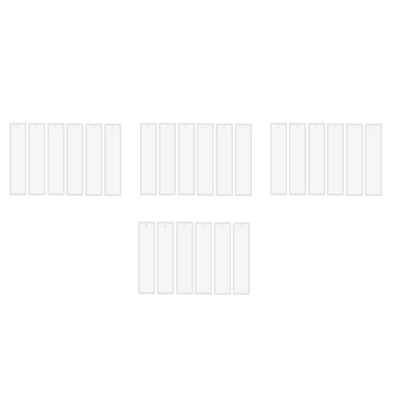 24 Pcs/Set Silicone Bookmark Mold DIY Epoxy Resin Jewelry Craft Transparent