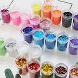24 Pcs Pearlescent Powder Slime DIY Crafts Crystal Resin Glitter
