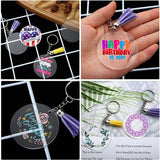 24 Acrylic Keychain Blanks Clear Circles Disc DIY Projects