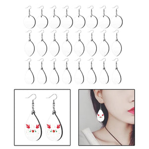 24 Sublimation Earrings Blank Wire Hooks for Women Girls