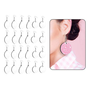 24 Sublimation Earrings Blank Wire Hooks for Women Girls