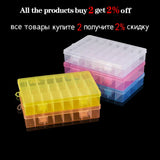 Adjustable Rectangle Plastic Jewelry Storage Box Case For Beads Jewelry Craft