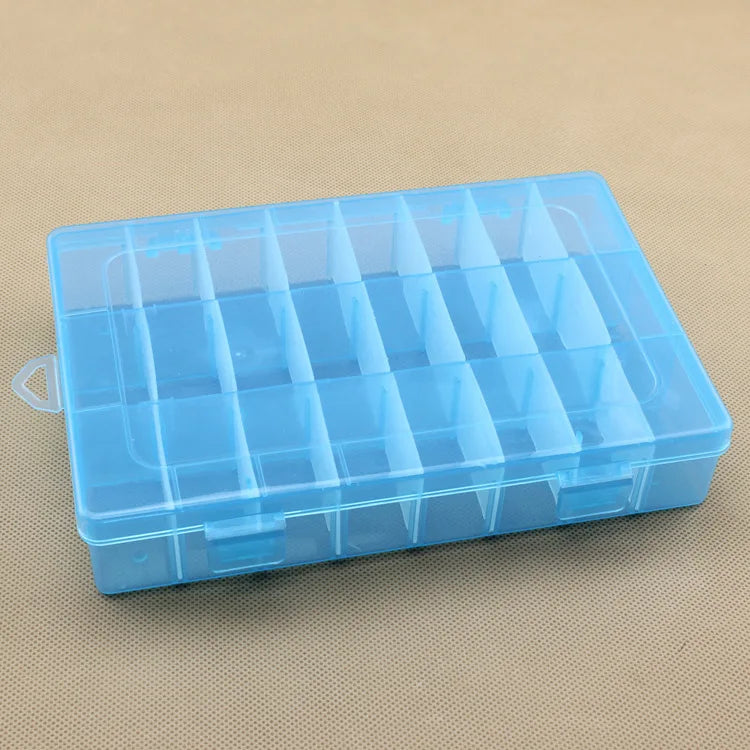 24 Slots Plastic Storage Jewelry Box Compartments