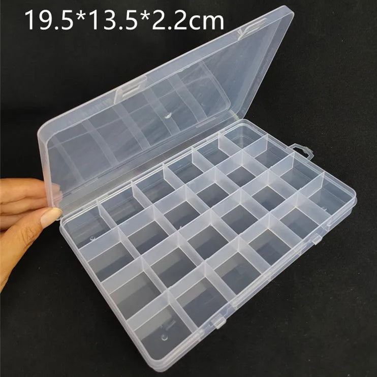 24 Slots Plastic Storage Box for Jewelry Beads Earrings