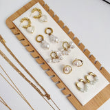 24 Slots Wood Jewelry Display Stand Holder Pendant Chain Handing Necklace Easel