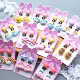 Colorful Rabbit Ice Cream Clip Earrings for Girls