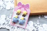 Colorful Rabbit Ice Cream Clip Earrings for Girls