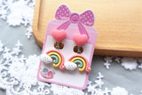 Colorful Rabbit Ice Cream Clip Earrings for Girls