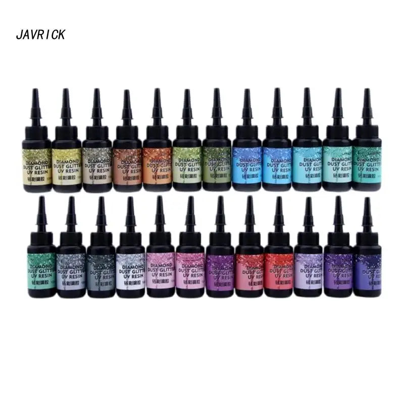 24-Color Crystal Epoxy UV Resin Jewelry DIY Kit