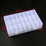24 Grid Fixed Storage Box Transparent PP Plastic Jewelry Accessories Box