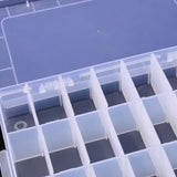 24 Grid Fixed Storage Box Transparent PP Plastic Jewelry Accessories Box