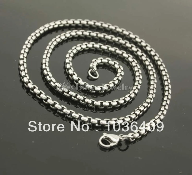 24 inch Stainless Steel Box Chain Necklace for Men