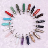 24pcs Mixed Natural Stone Carnelian Quartz Point Pendant Charms
