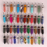 24pcs Mixed Natural Stone Carnelian Quartz Point Pendant Charms